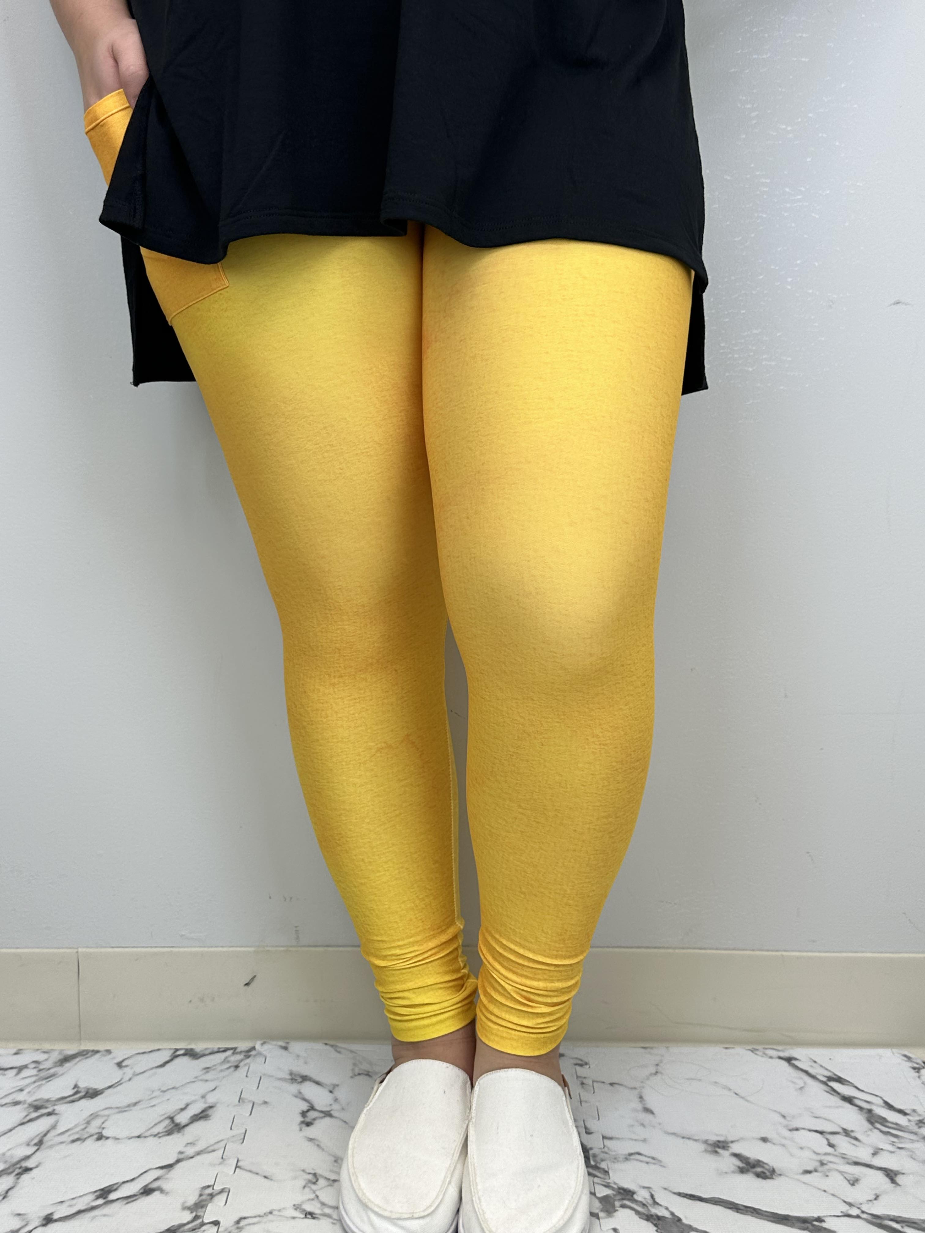 Sunshine Yellow Leggings/Capri w/ Pockets