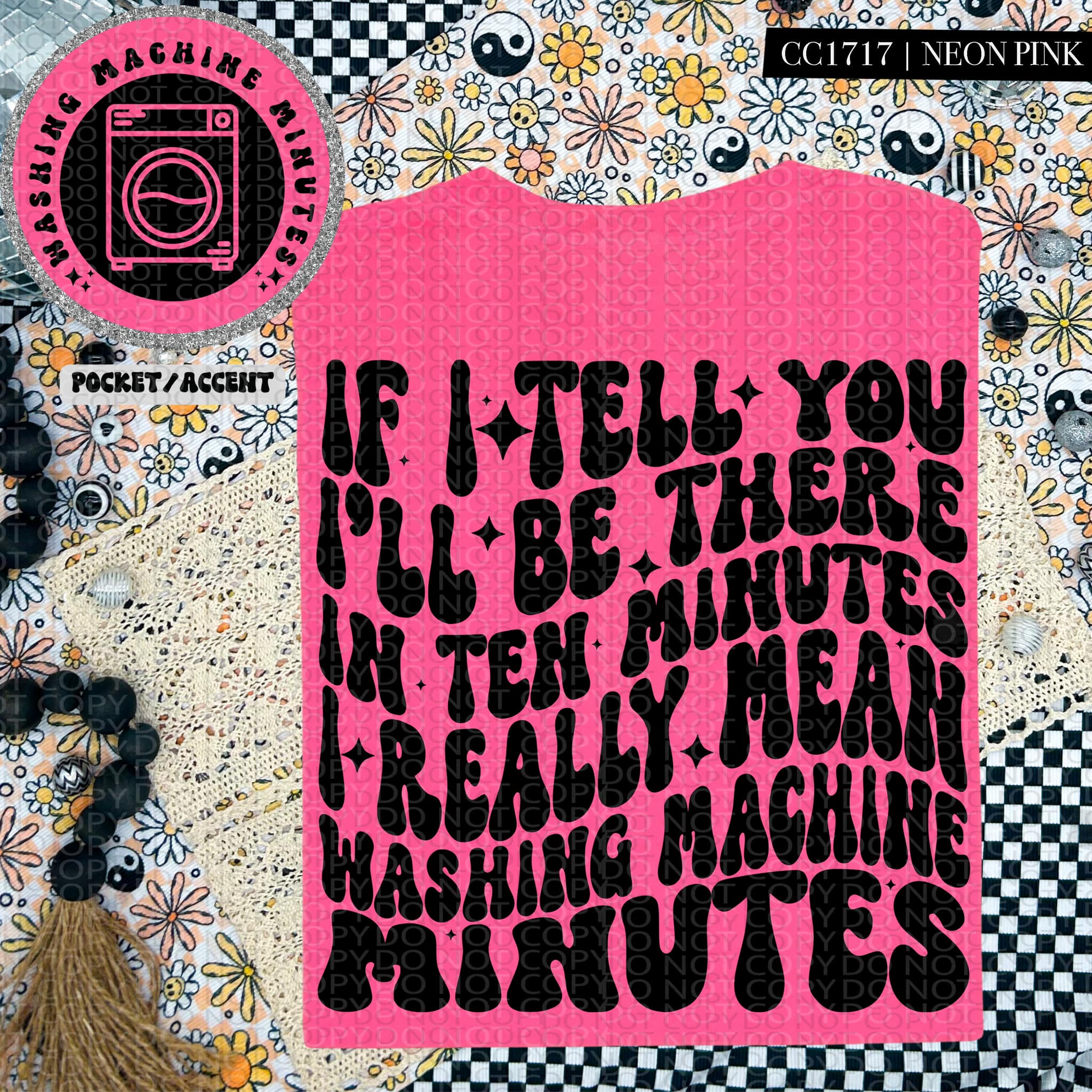 WASHING MACHINE MINUTES - POCKET PRINT DOUBLE SIDED TEE