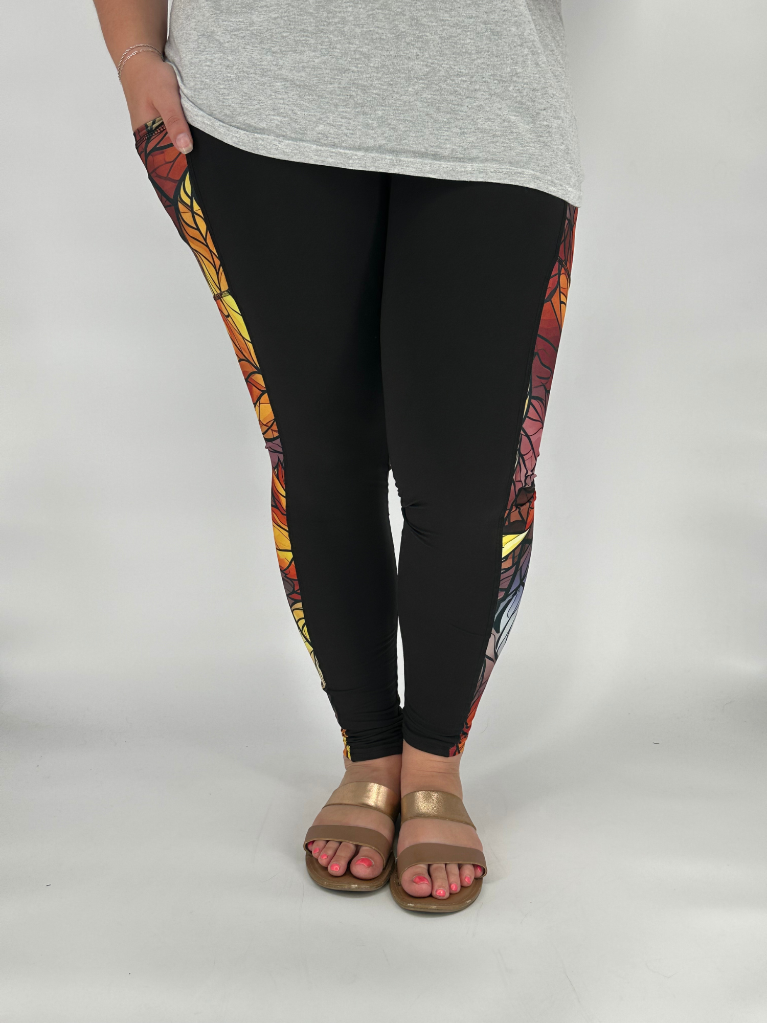 Colorful Leaves SIDE Design w/ Pockets