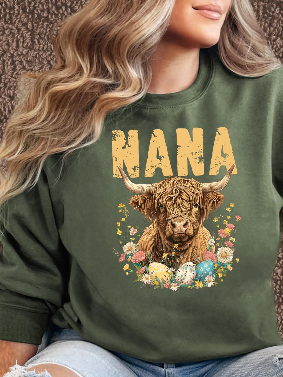 highland cow custom sweatshirt with name