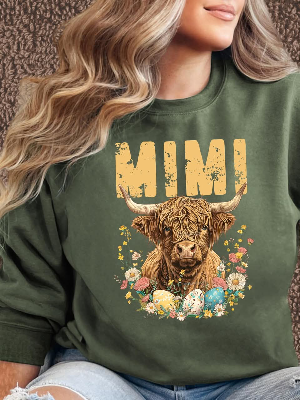 highland cow custom sweatshirt with name