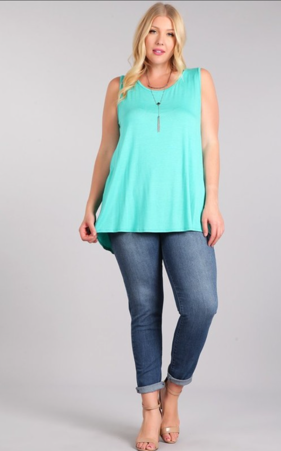 Plus size solid tank
