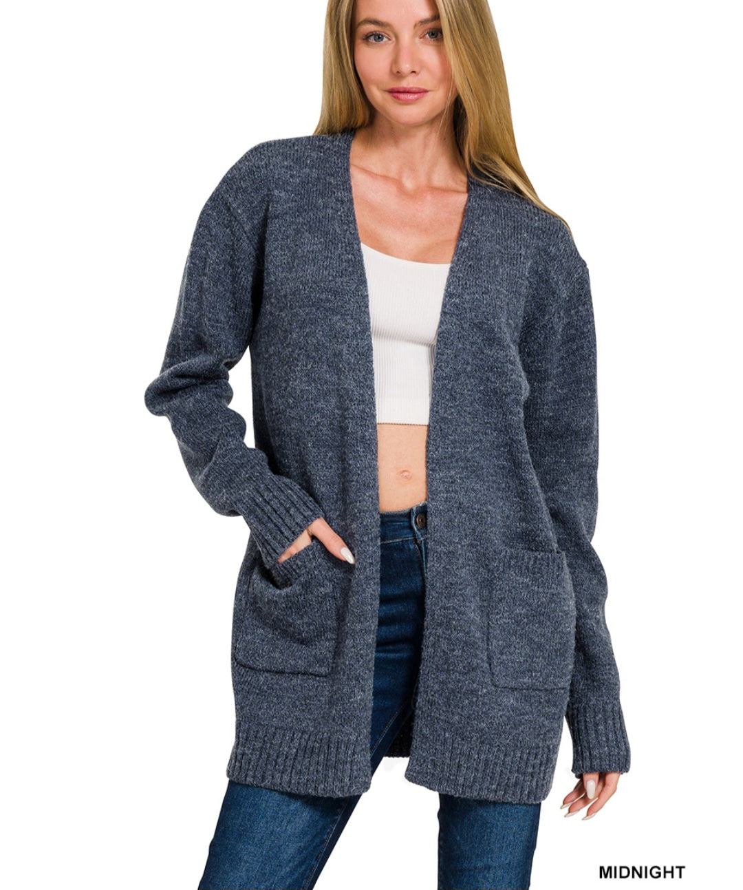 Midnight sweater cardigan with pockets
