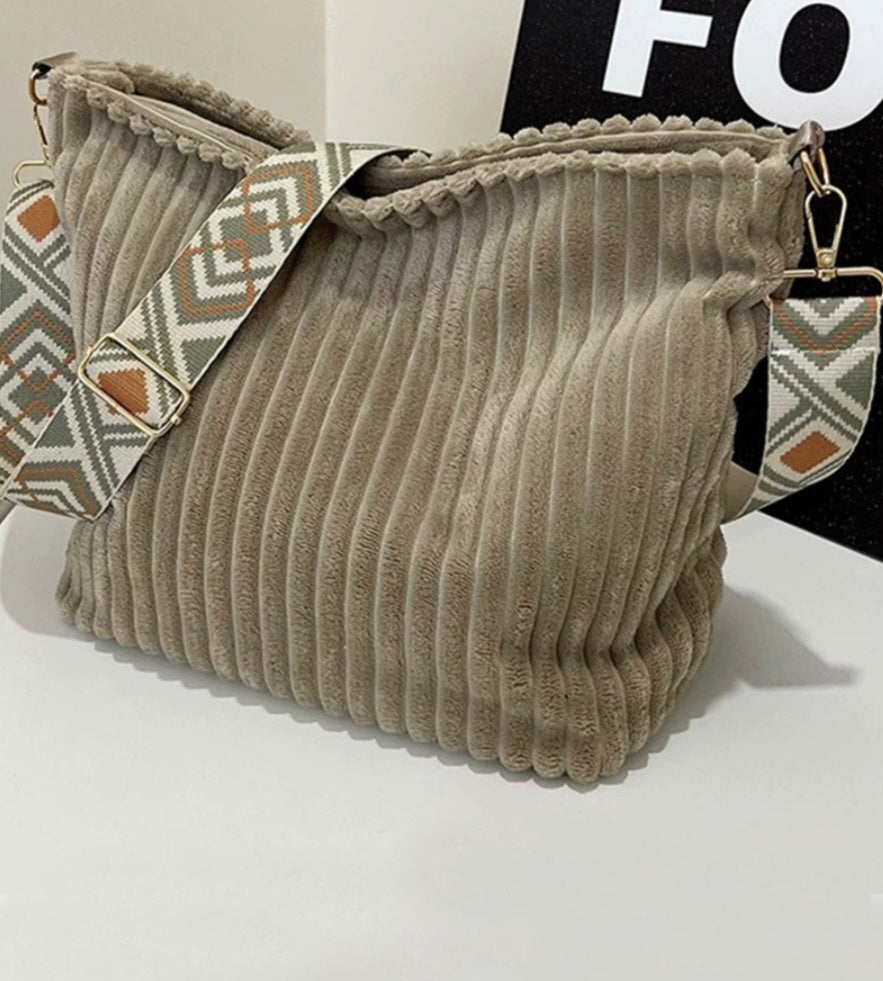 Corduroy crossbody bag