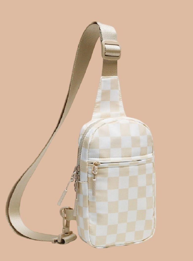 Checkered sling bag