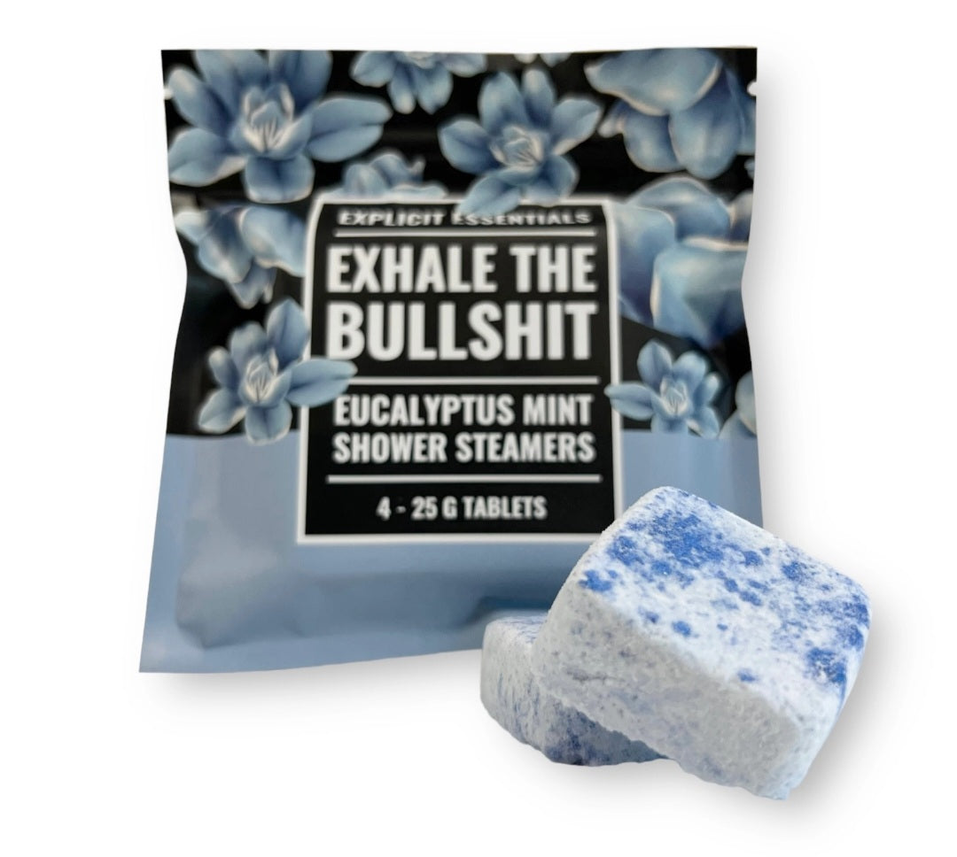 Explicit Essentials Exhale the bullsh*t eucalyptus mint shower steamers/bath bombs 4pk
