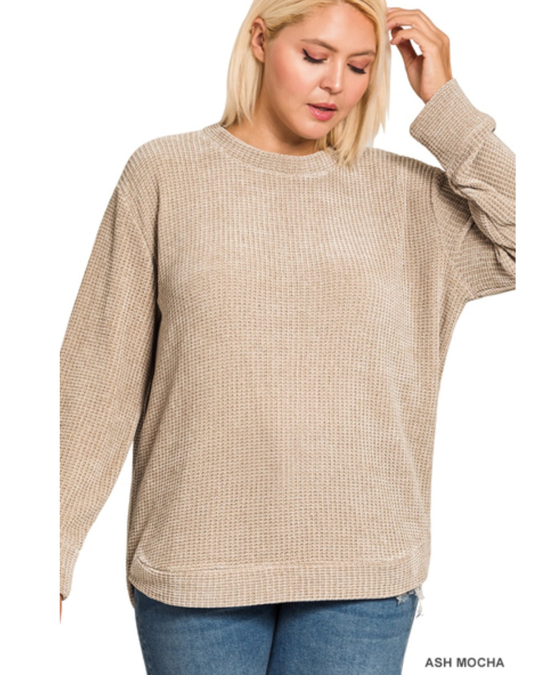 Soft chenille sweater ash mocha