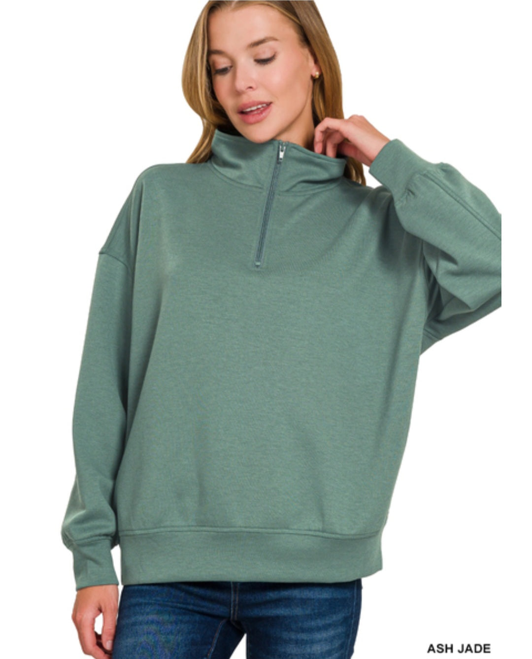 Ash Jade Half Zip Pullover