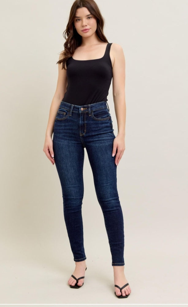 Judy Blue high rise skinny with hand sanding