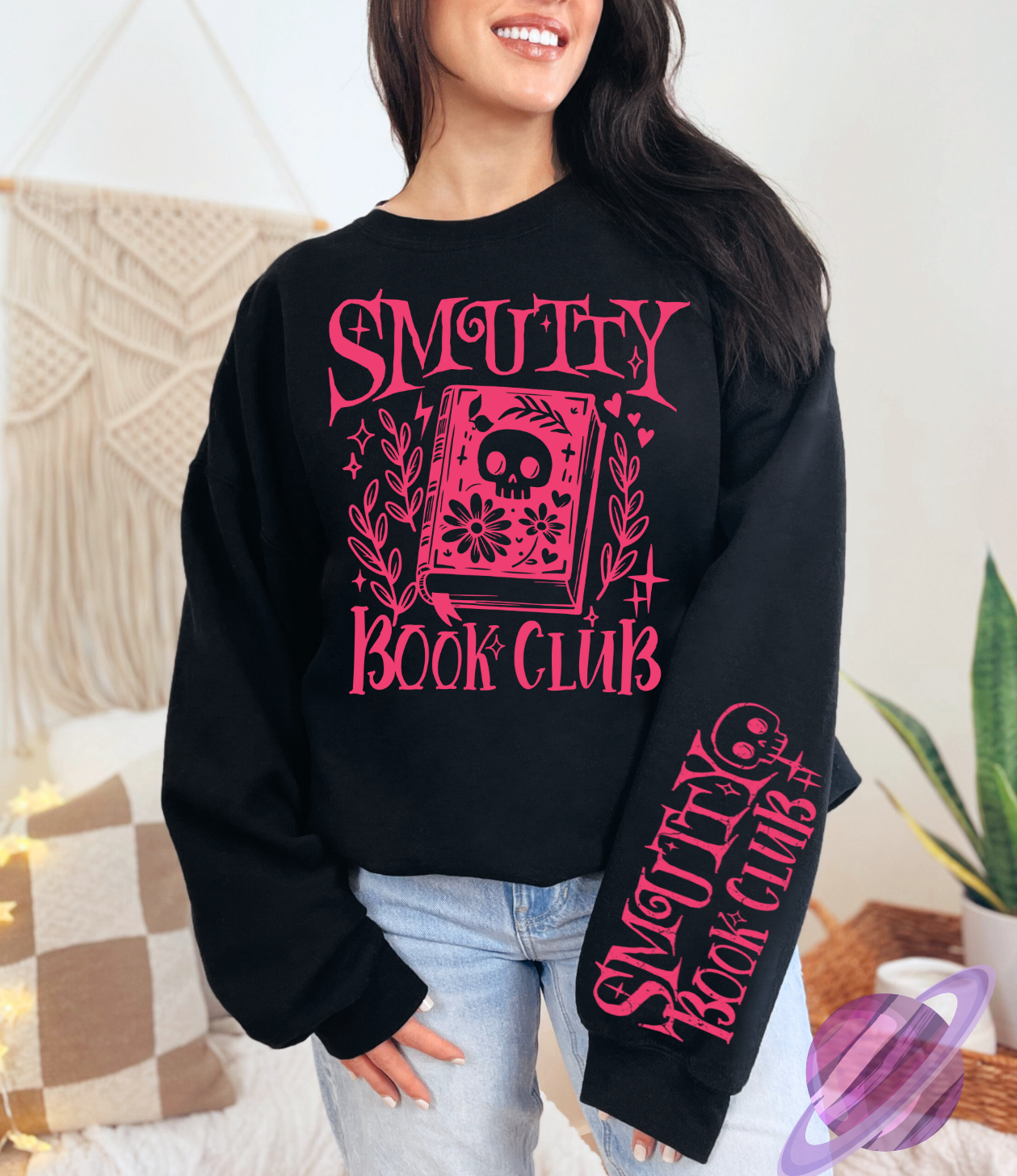SMUTTY BOOKCLUB SWEATSHIRT W/ SLEEVE PRINT