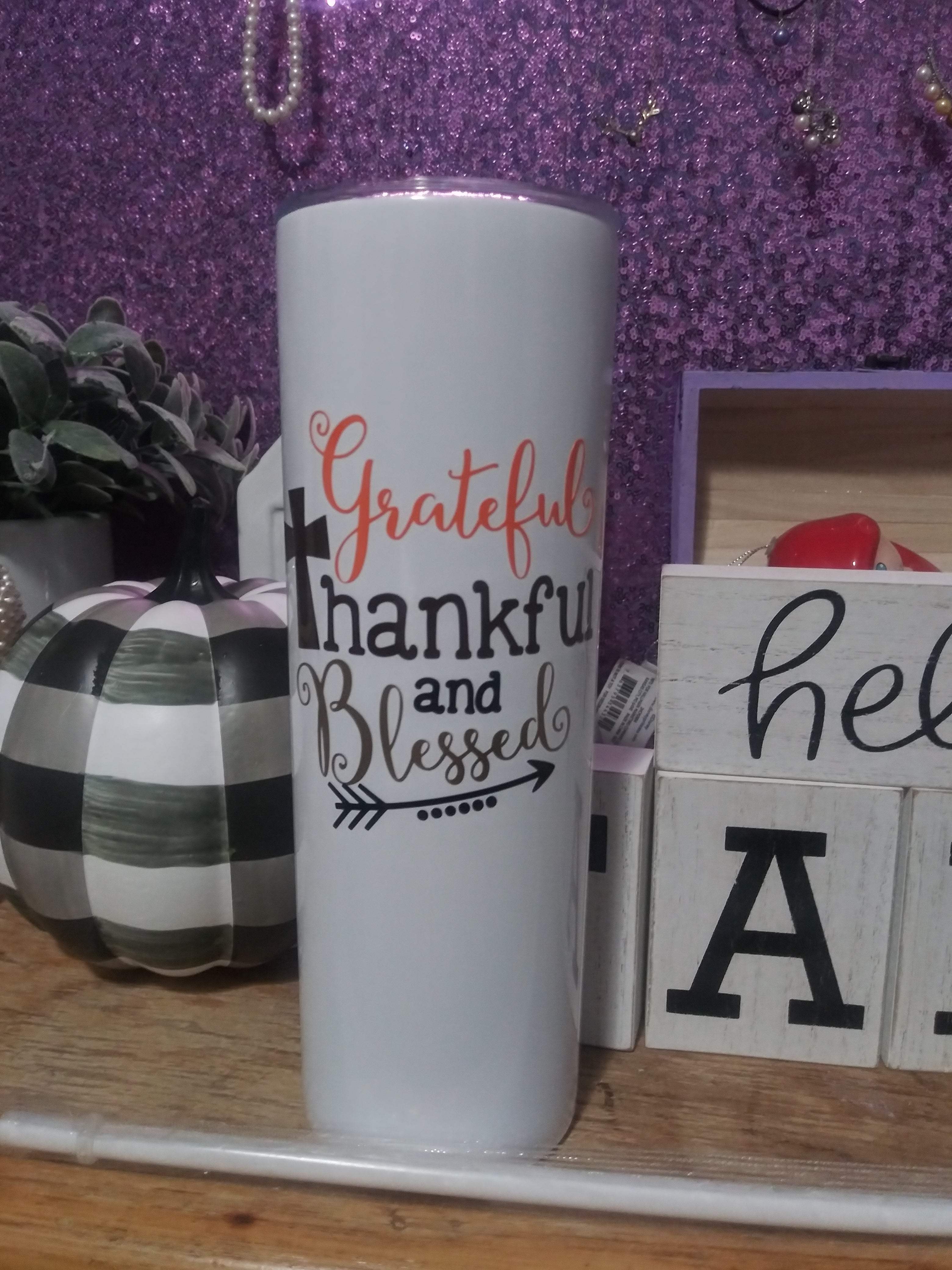 Skinny tumbler with straw