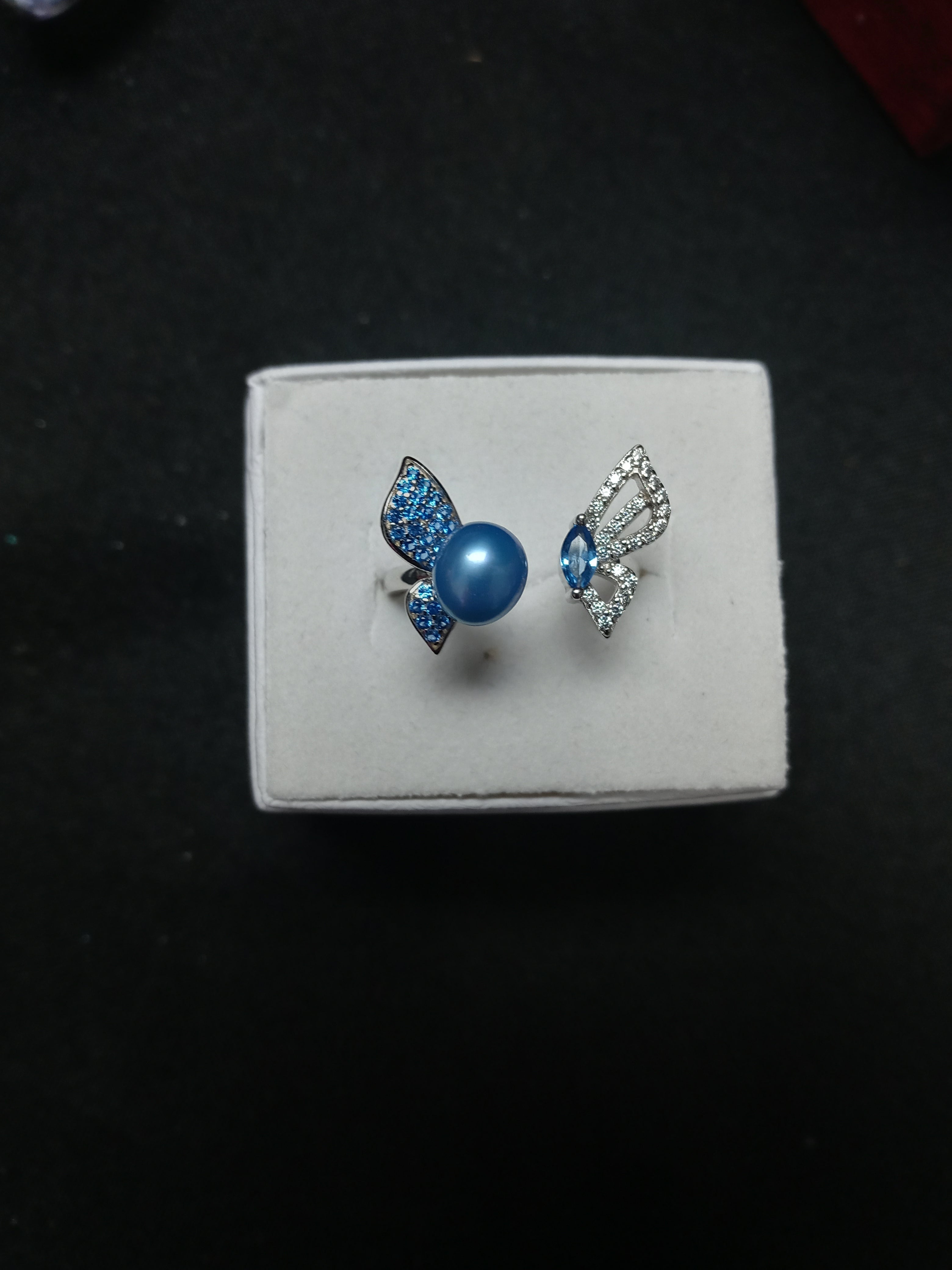 Blue butterfly ring