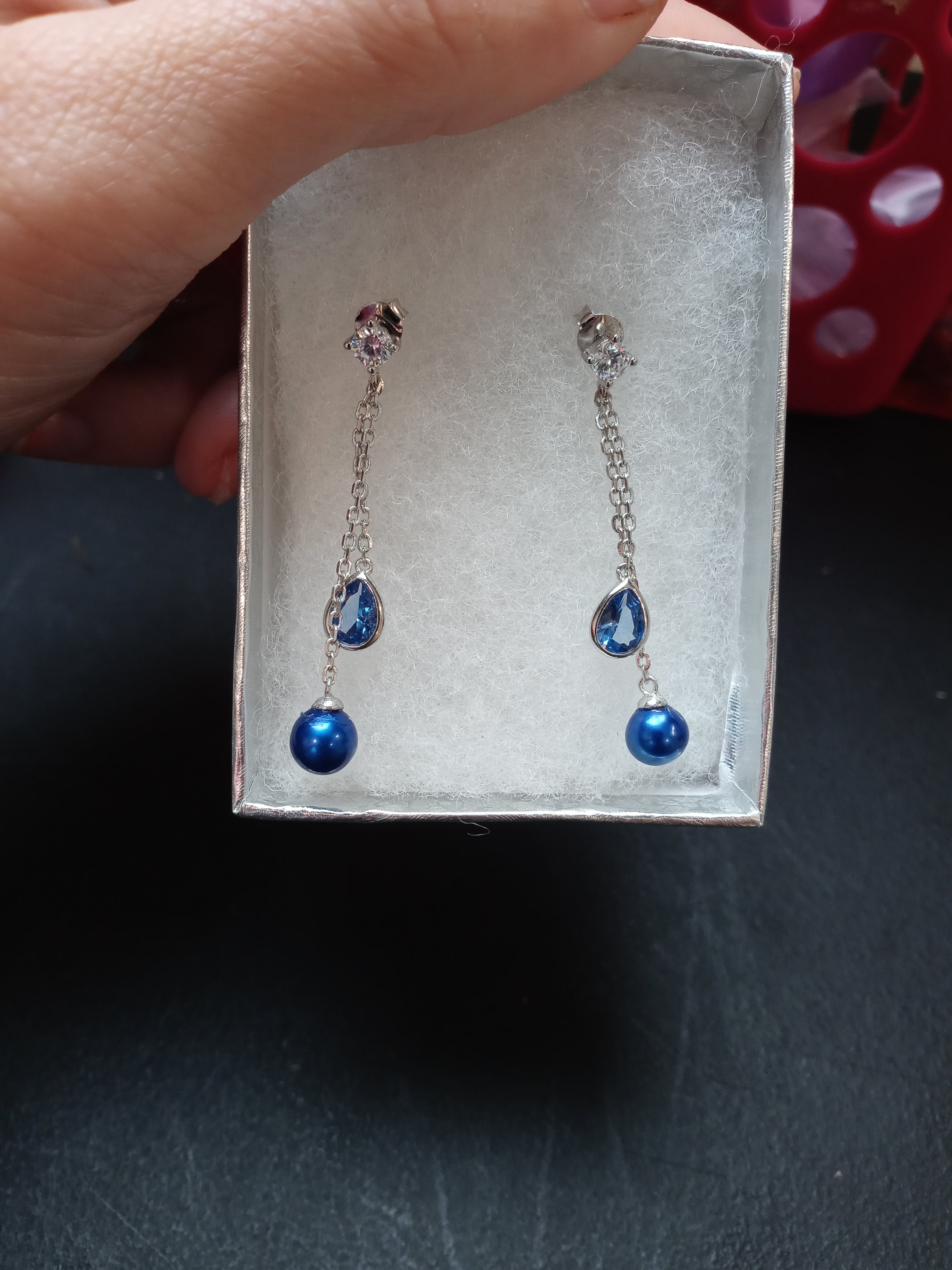 Sapphire dangle earrings