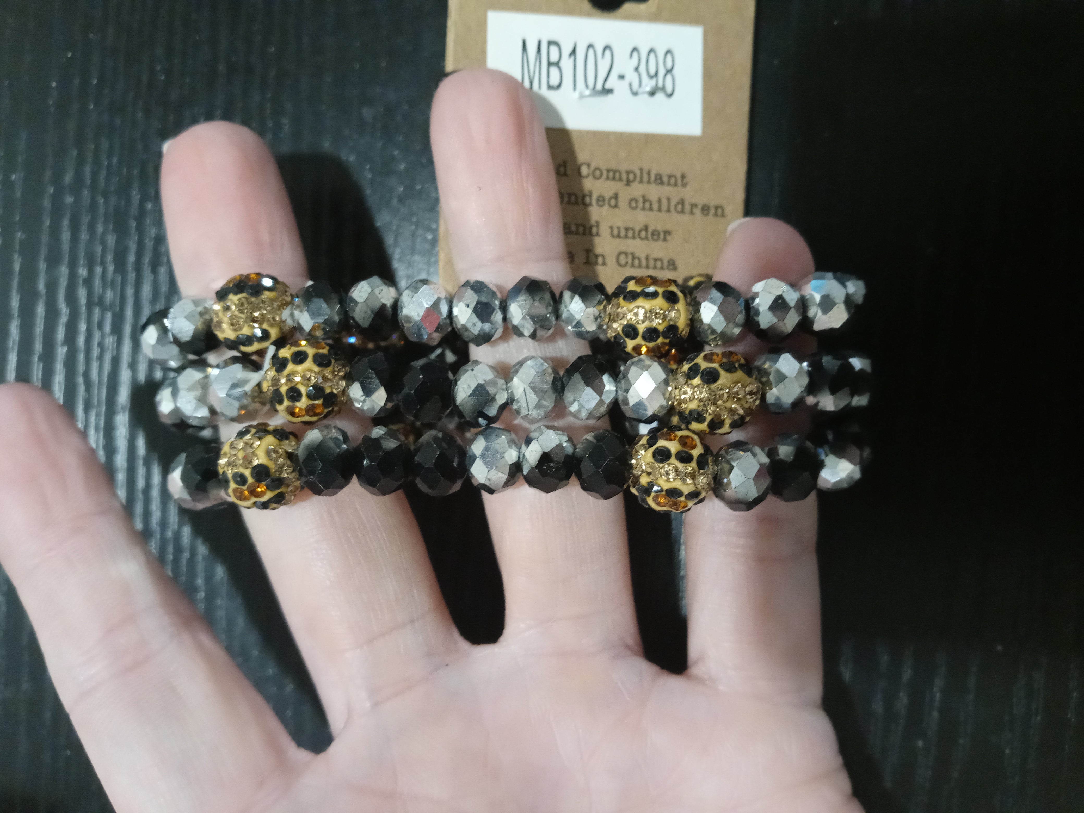 Gem bead leopard bracelet