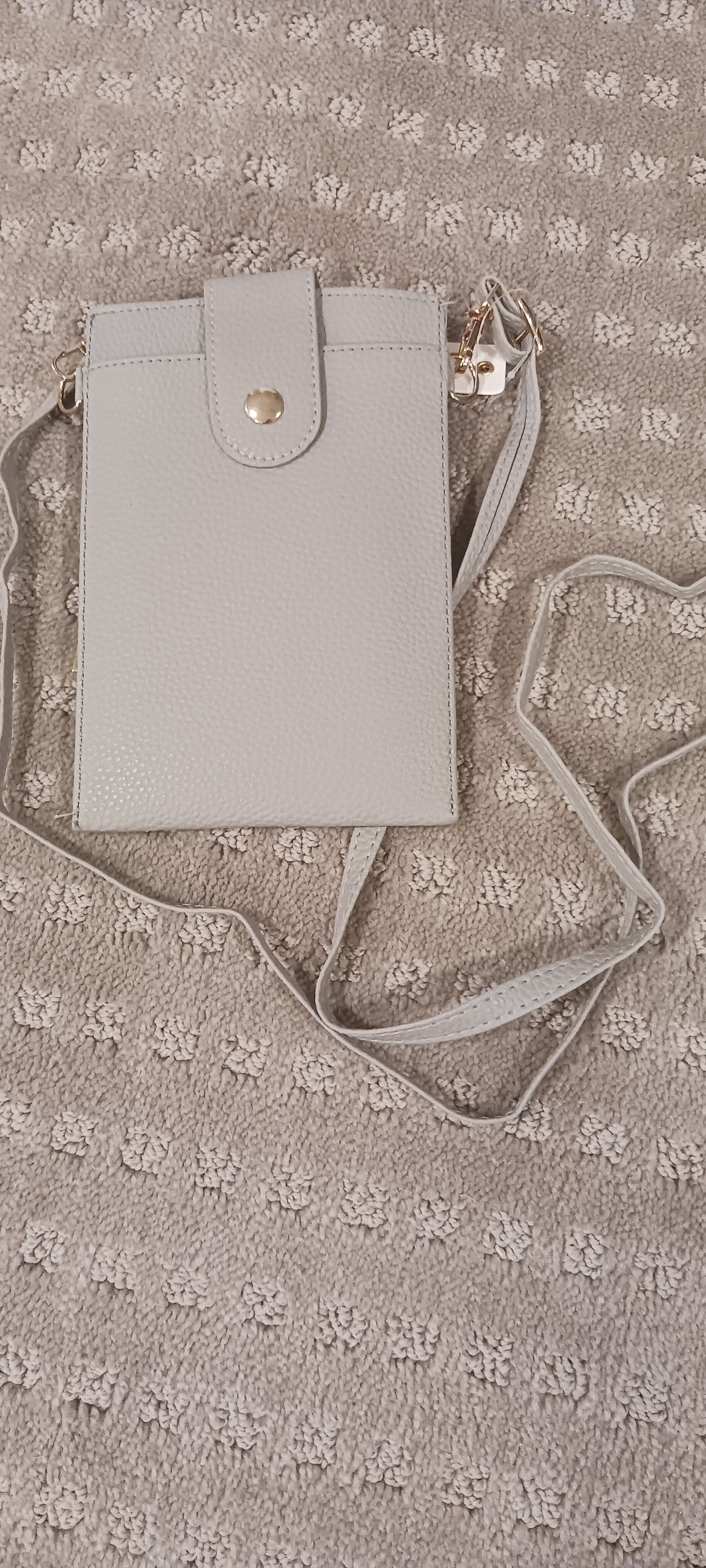 Grey slim wallet crossbody