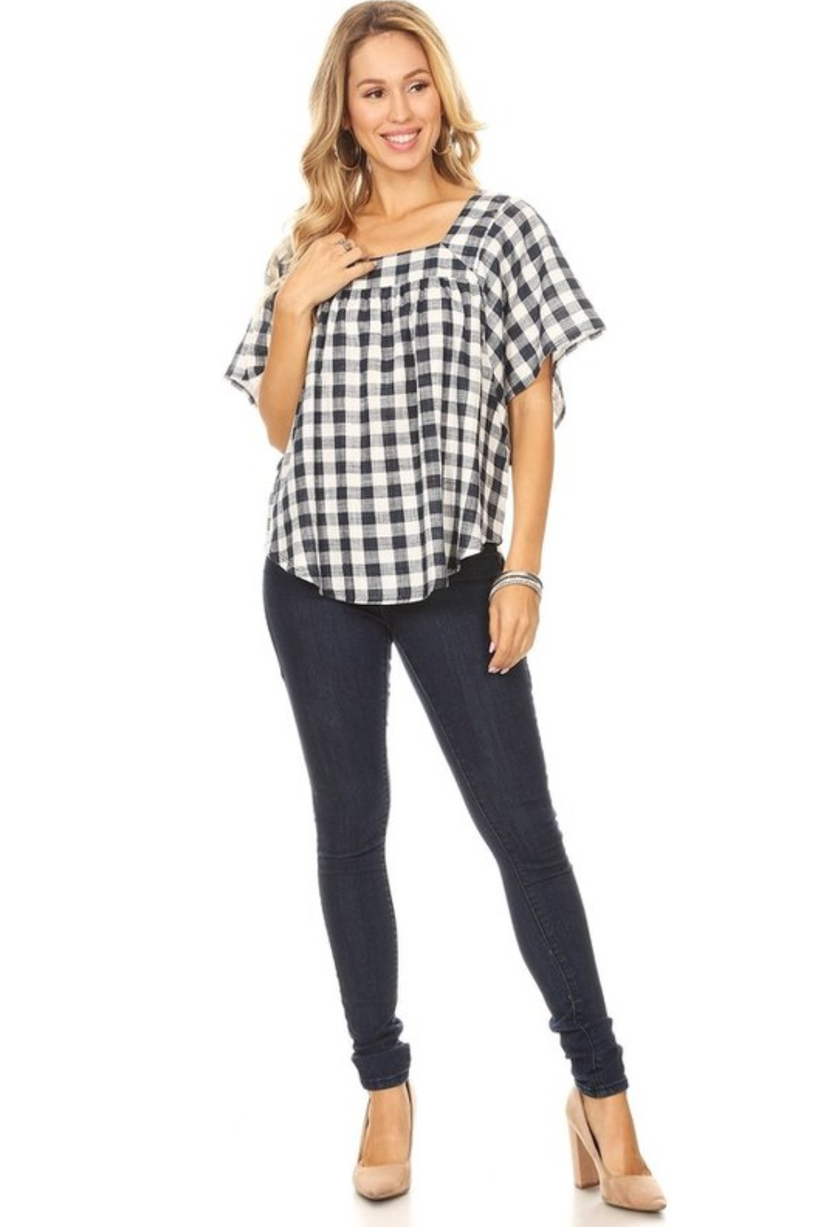 Day at the Park Woven Plaid Top