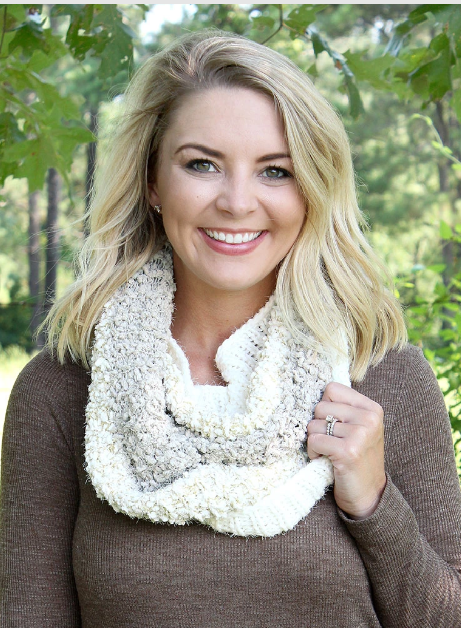 Cream ,silver & gold infinity scarf