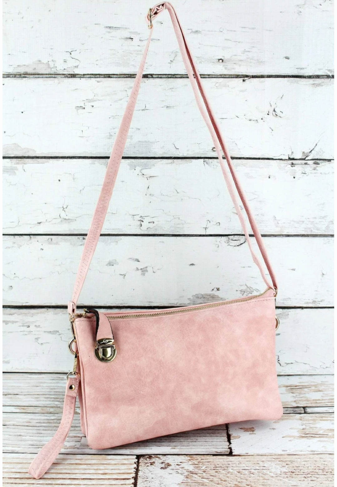 Blush leather crosdbody