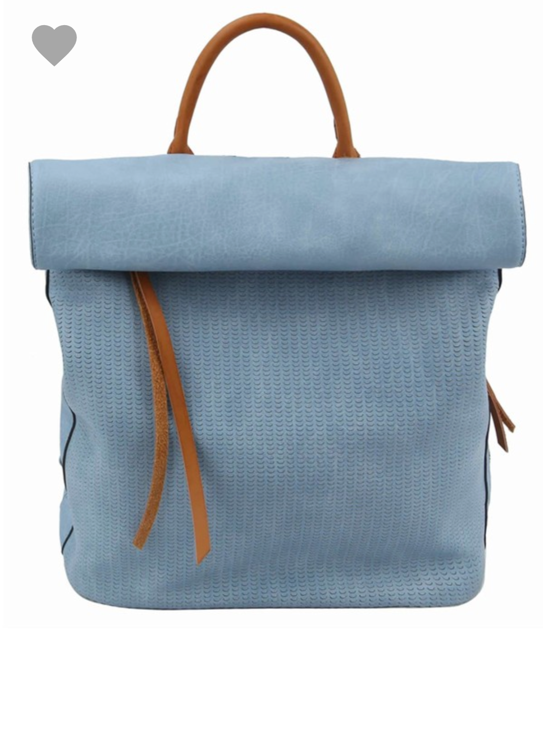 Blue Vegan Leather Backpack/Purse