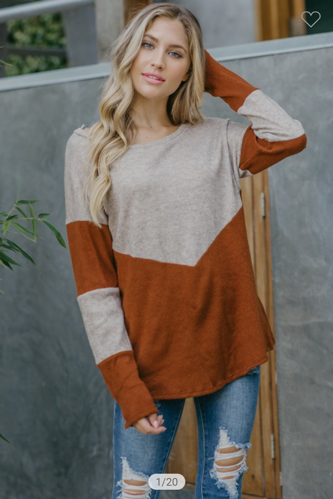 Oatmeal/rust sweater