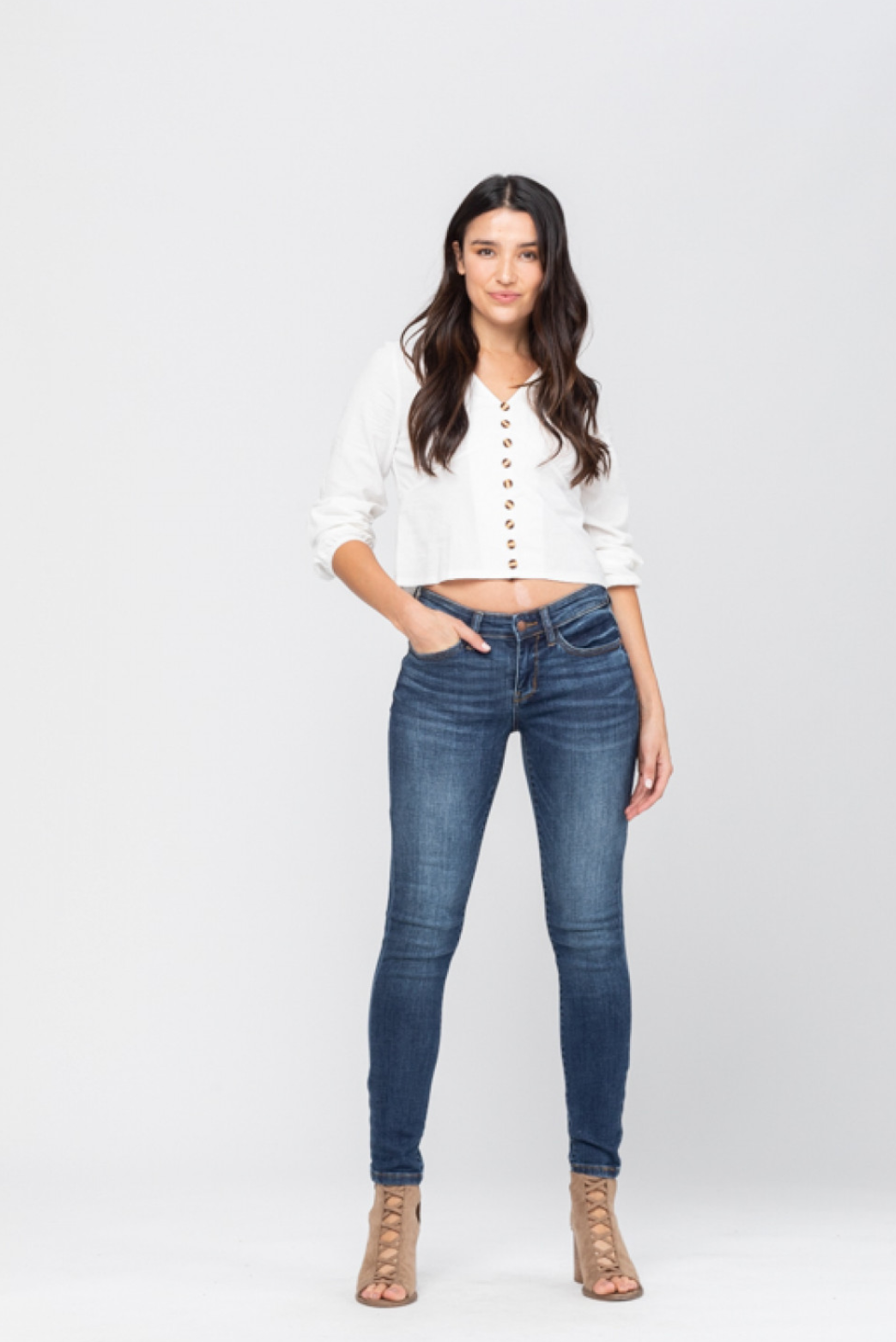 Judy Blue mid rise skinny non distressed