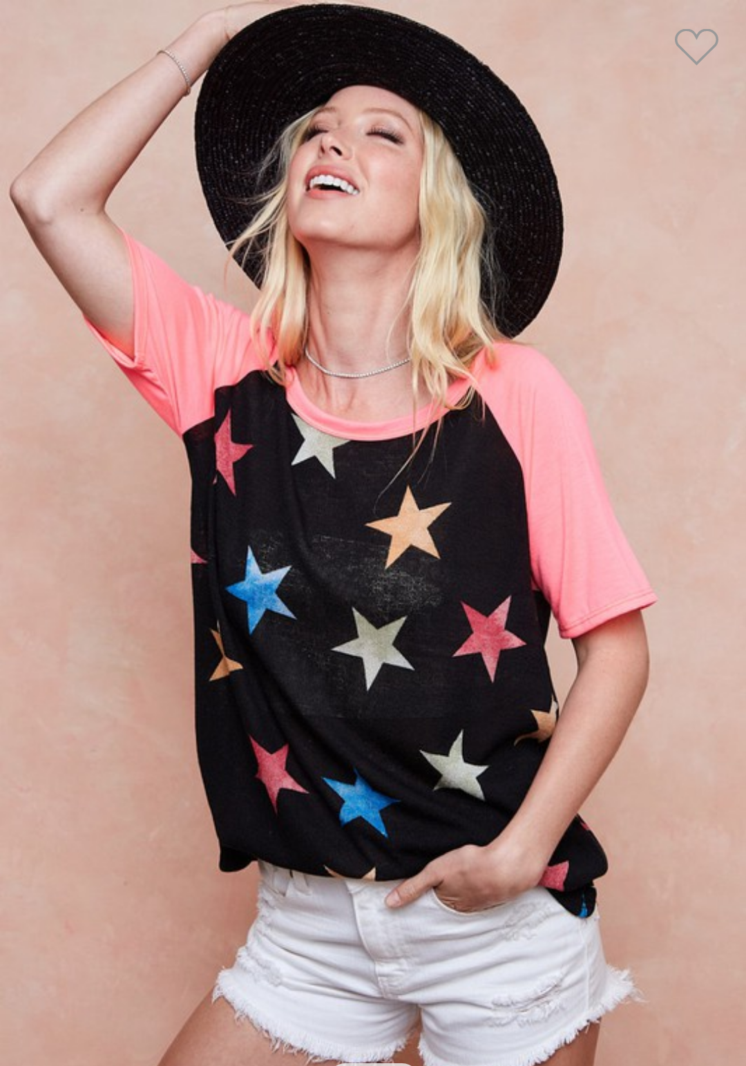 Colorful star wirh neon pink sleeve