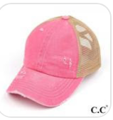 CC pink criss cross ponytail hat