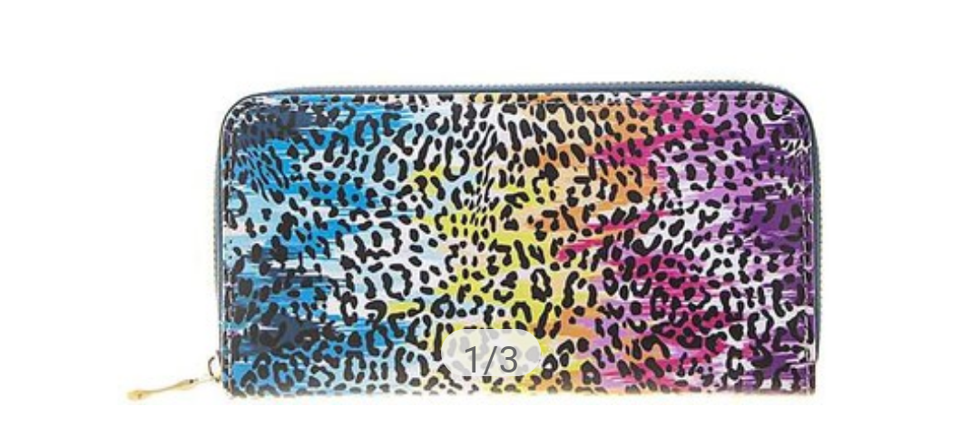 rainbow leopard wallet