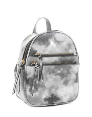 grey/white tie dye backpack/purse