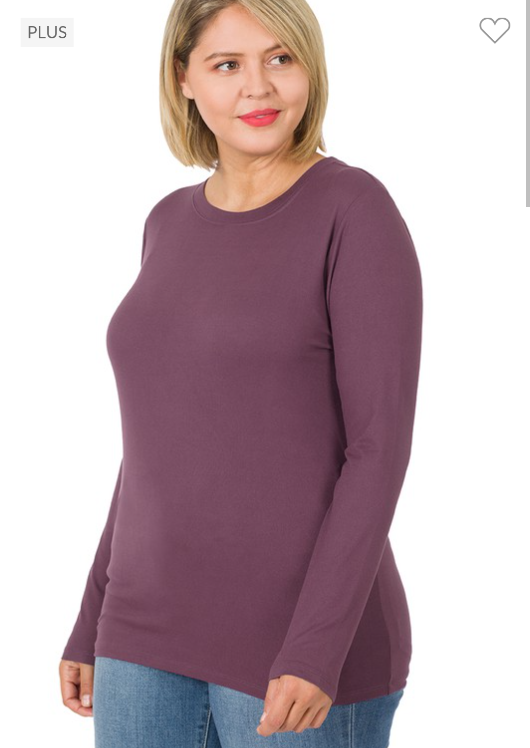 Plus size buttery soft basic long sleeve