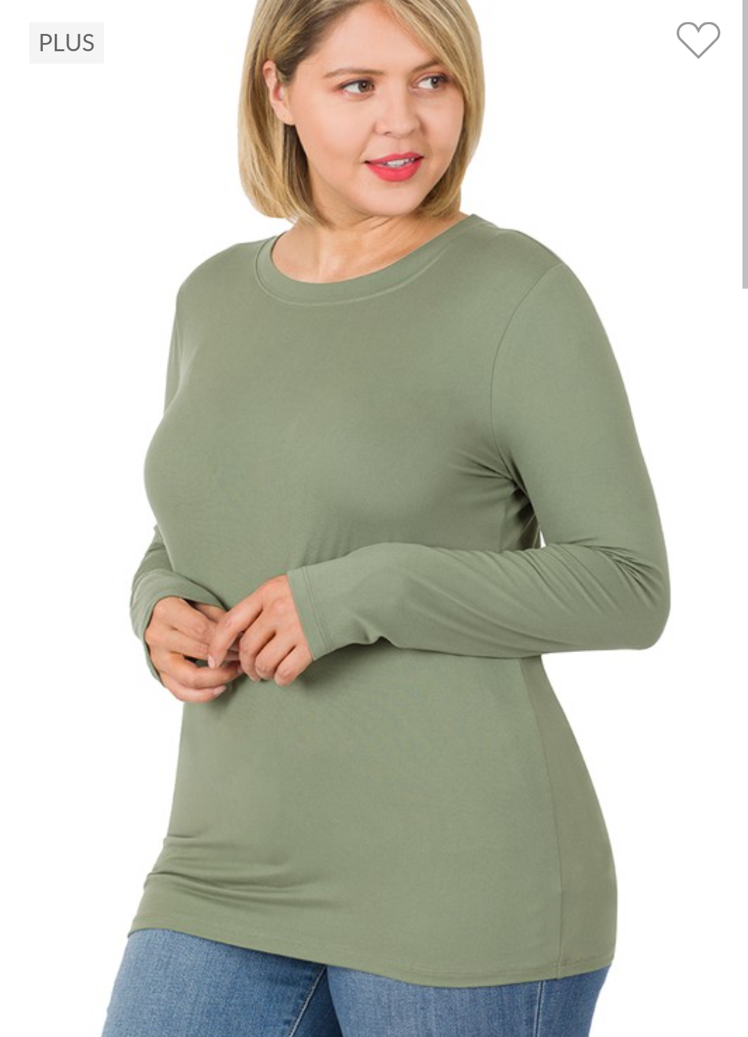 Plus size buttery soft basic long sleeve
