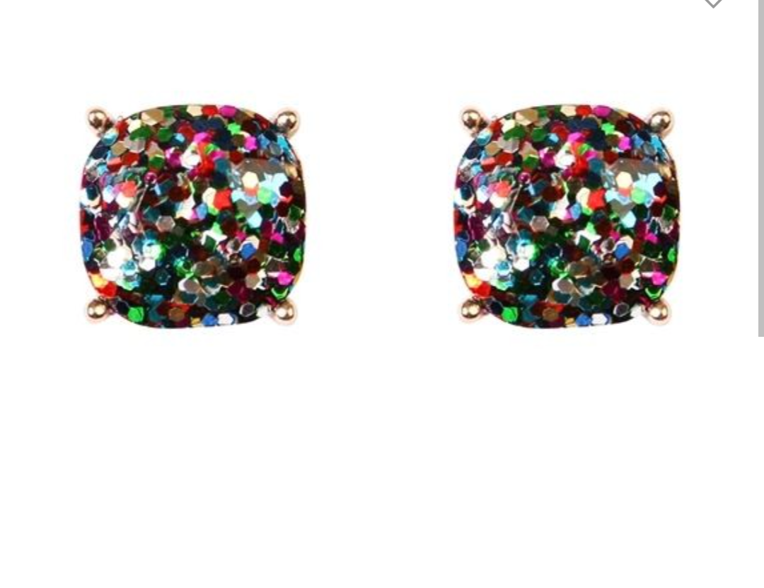 Glitter stone earrings