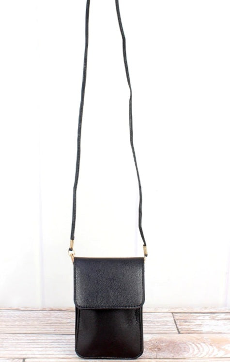 Black cell phone crossbody