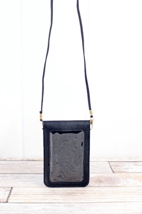 Black cell phone crossbody