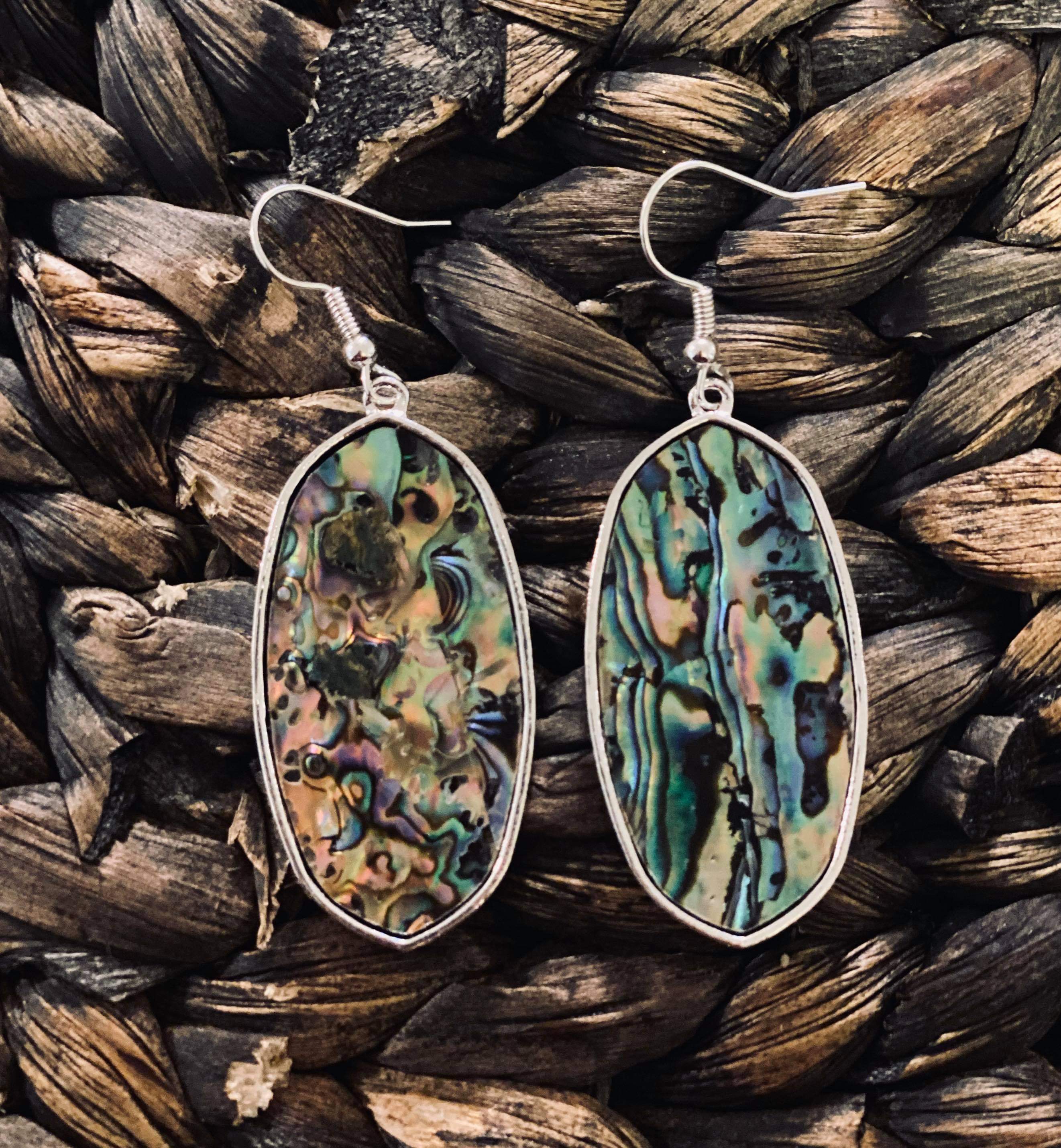 Flat Gem stone earrings