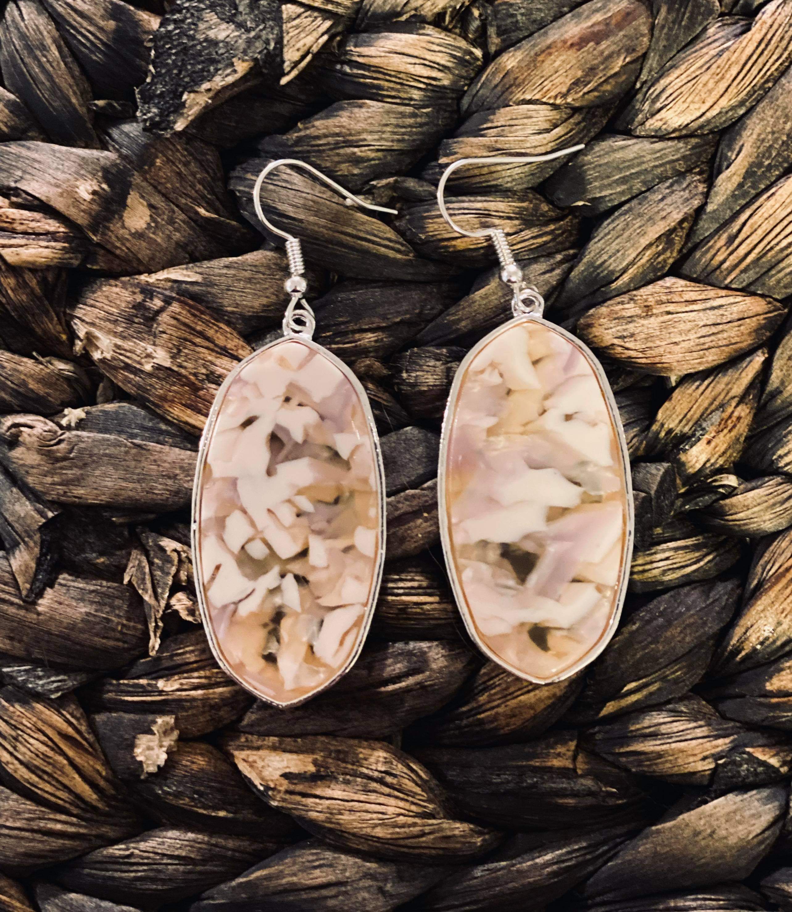 Flat Gem stone earrings