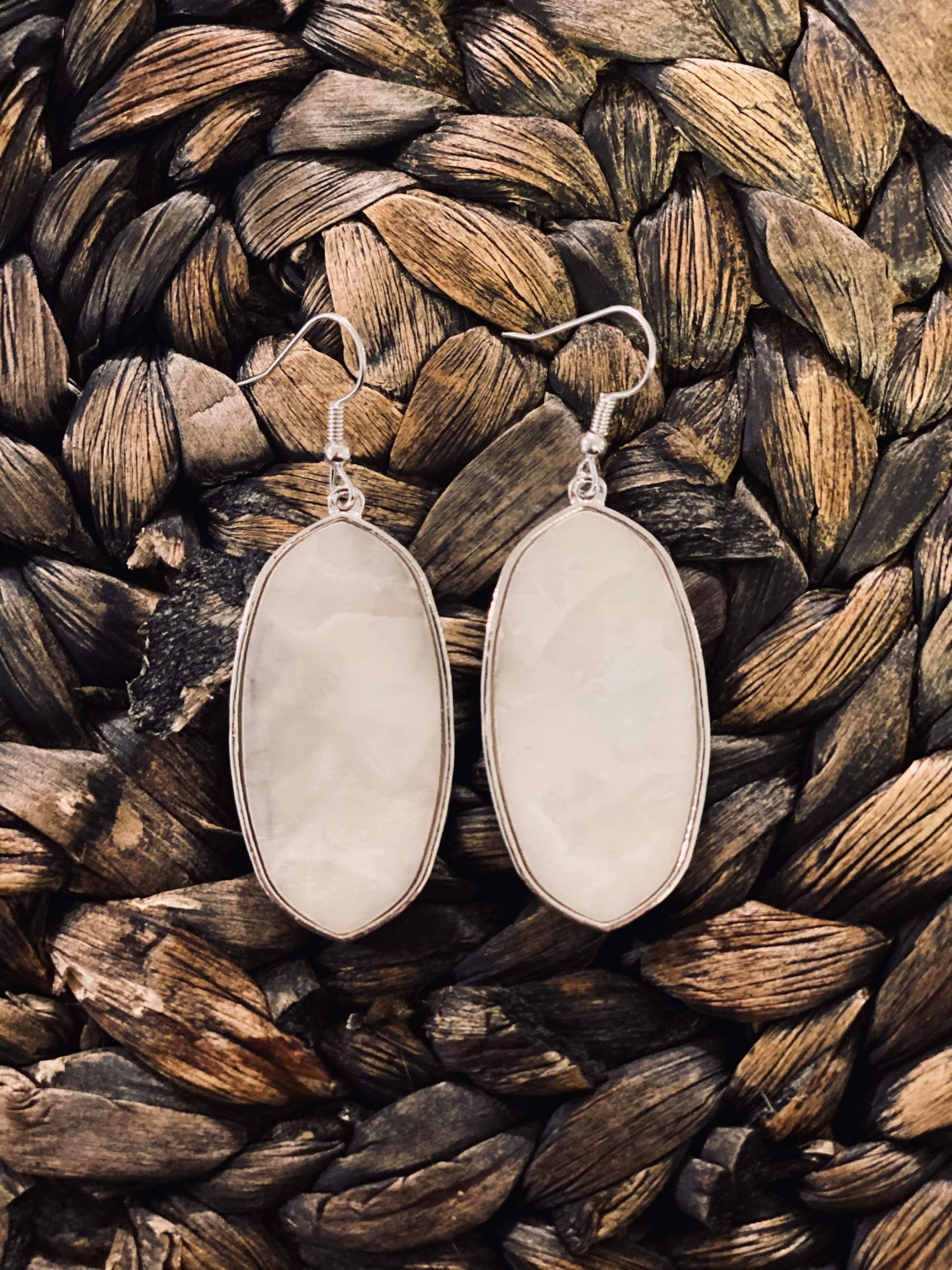 Flat Gem stone earrings