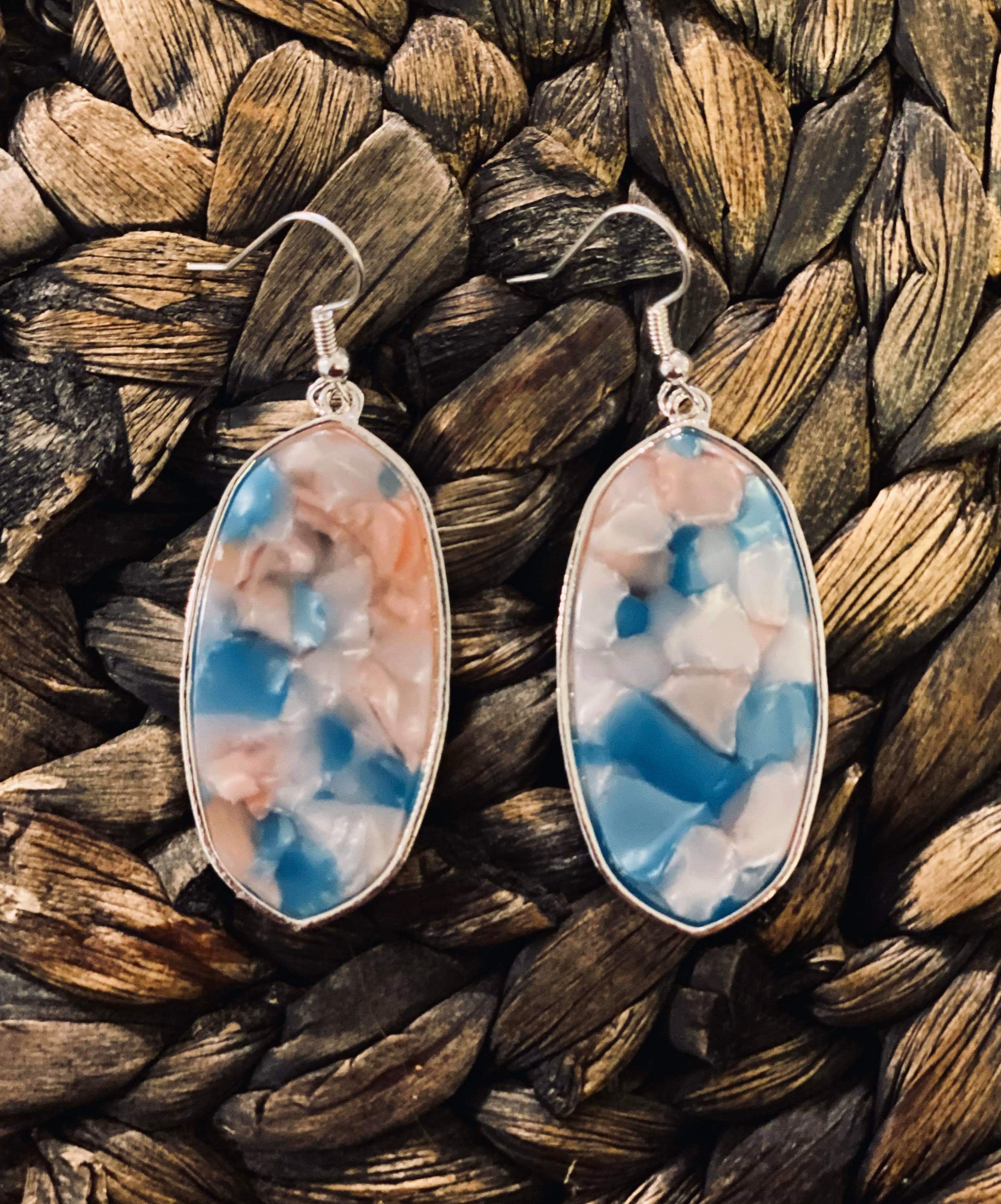 Flat Gem stone earrings