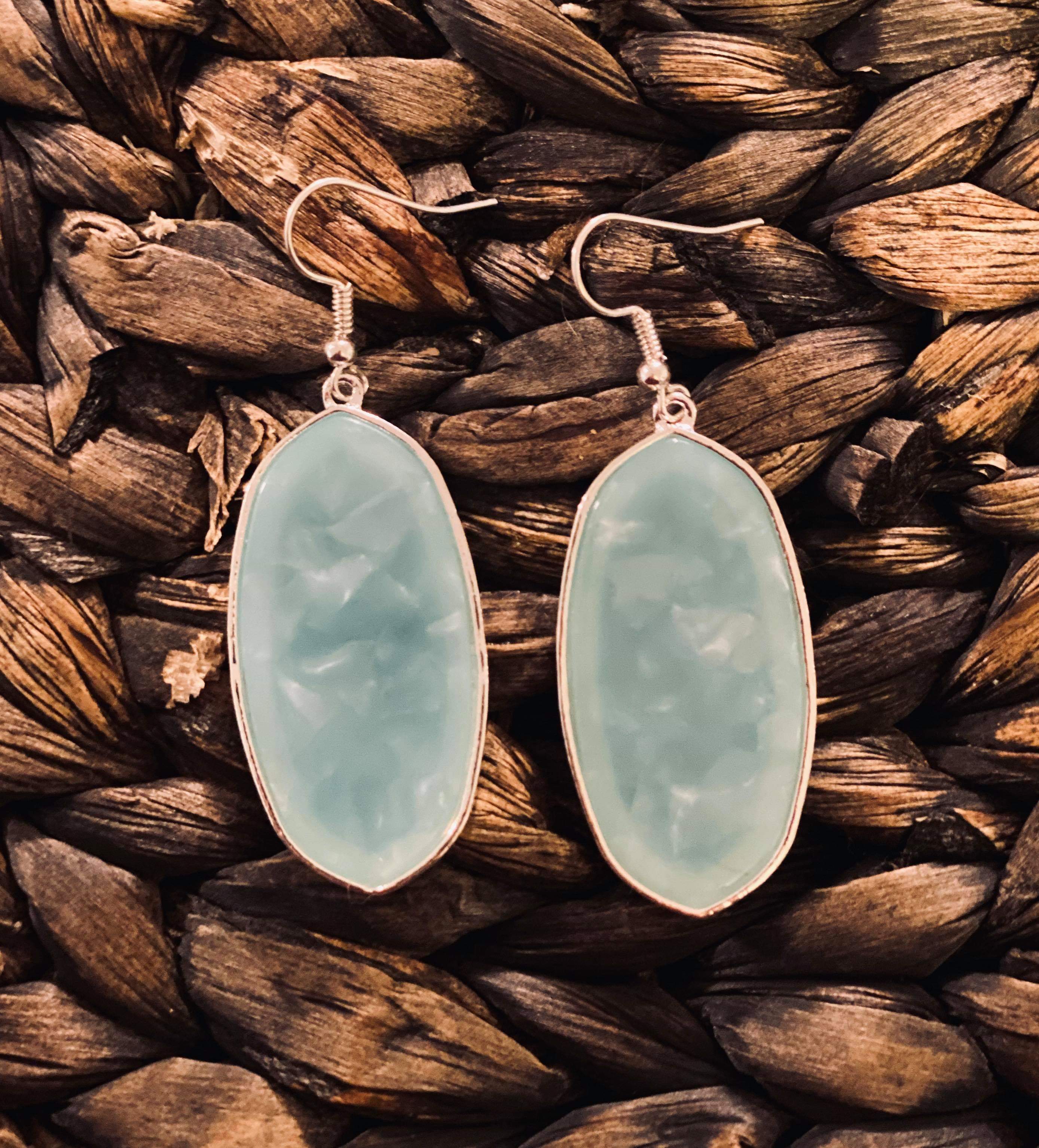 Flat Gem stone earrings