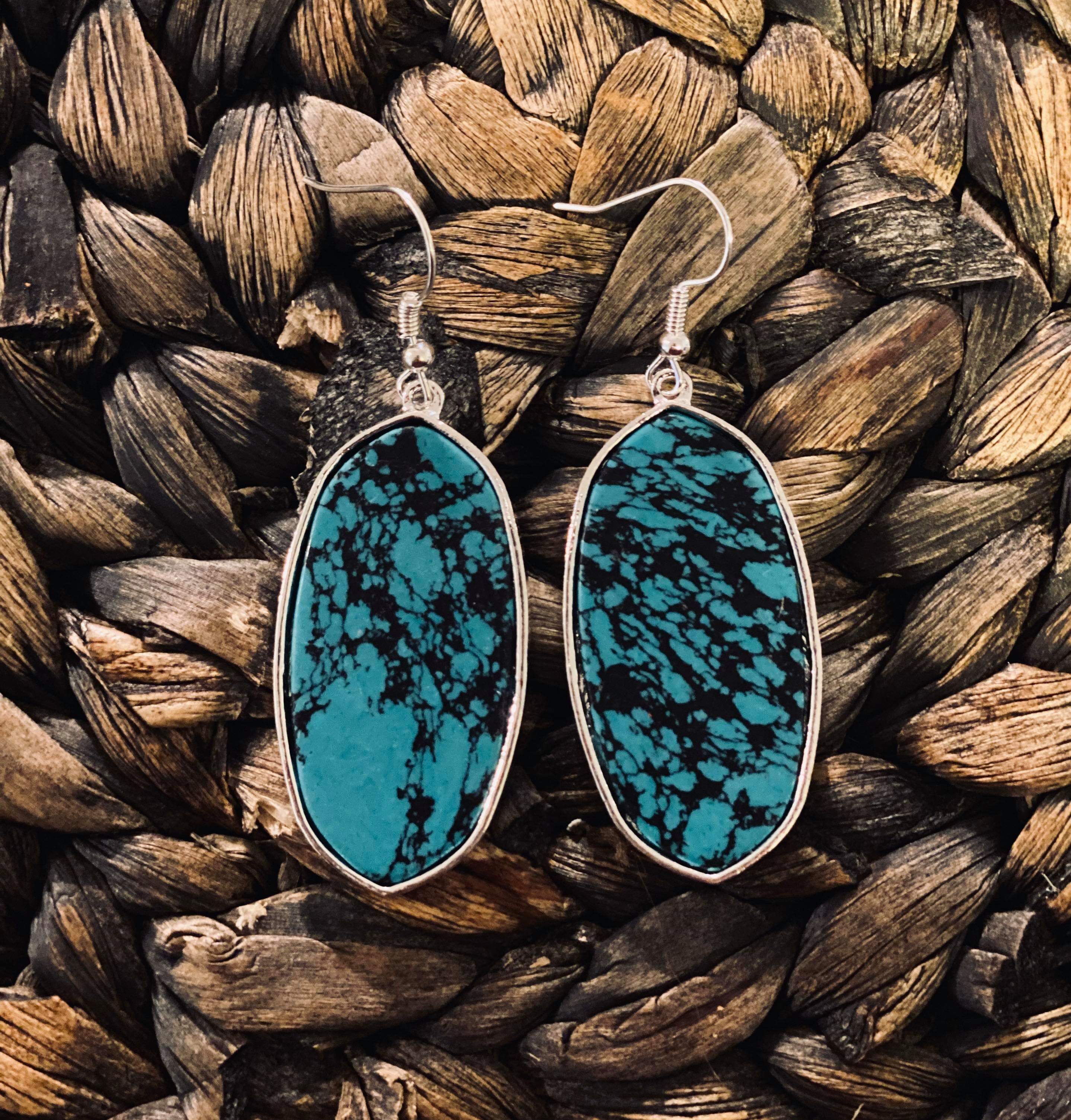 Flat Gem stone earrings