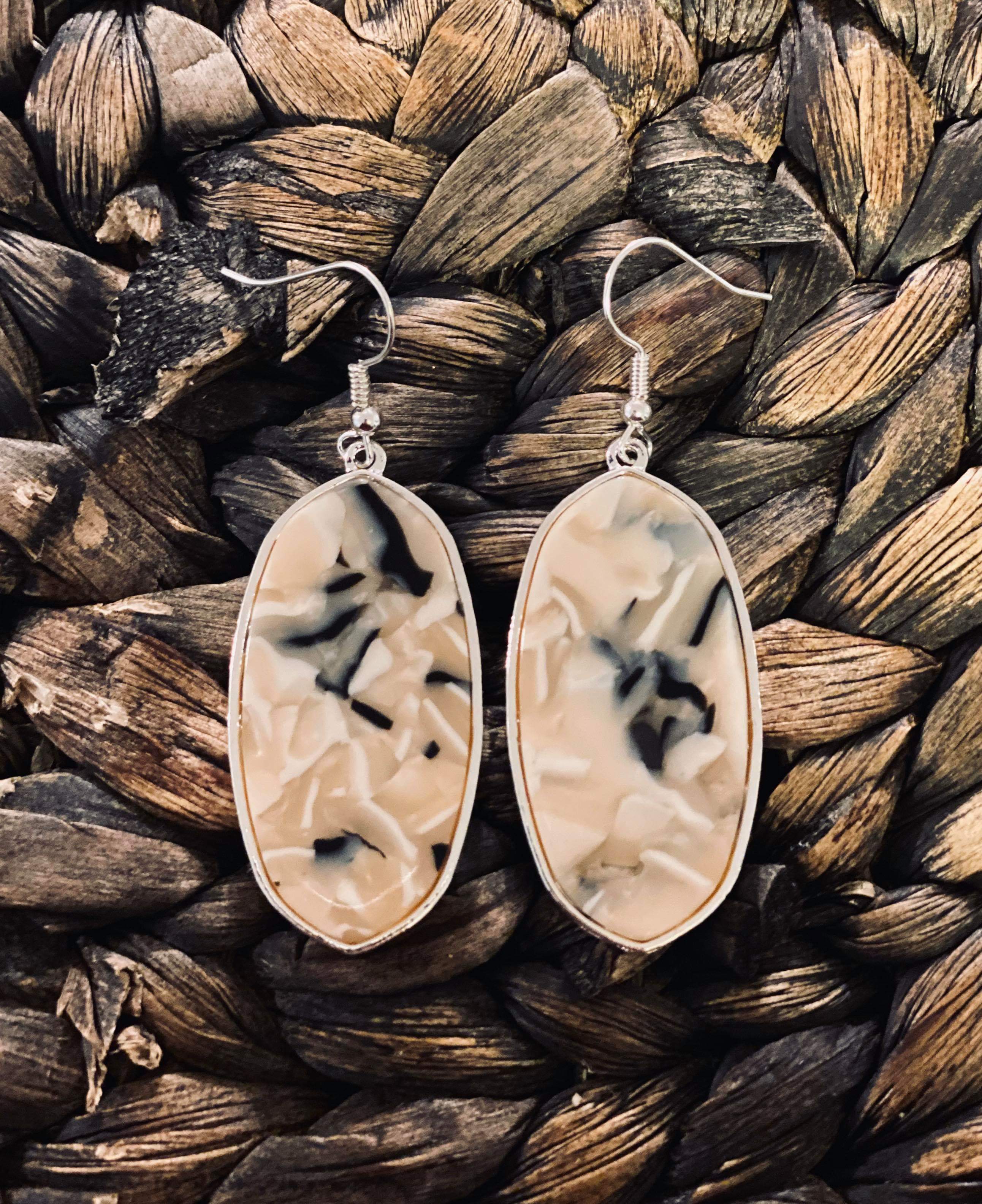 Flat Gem stone earrings