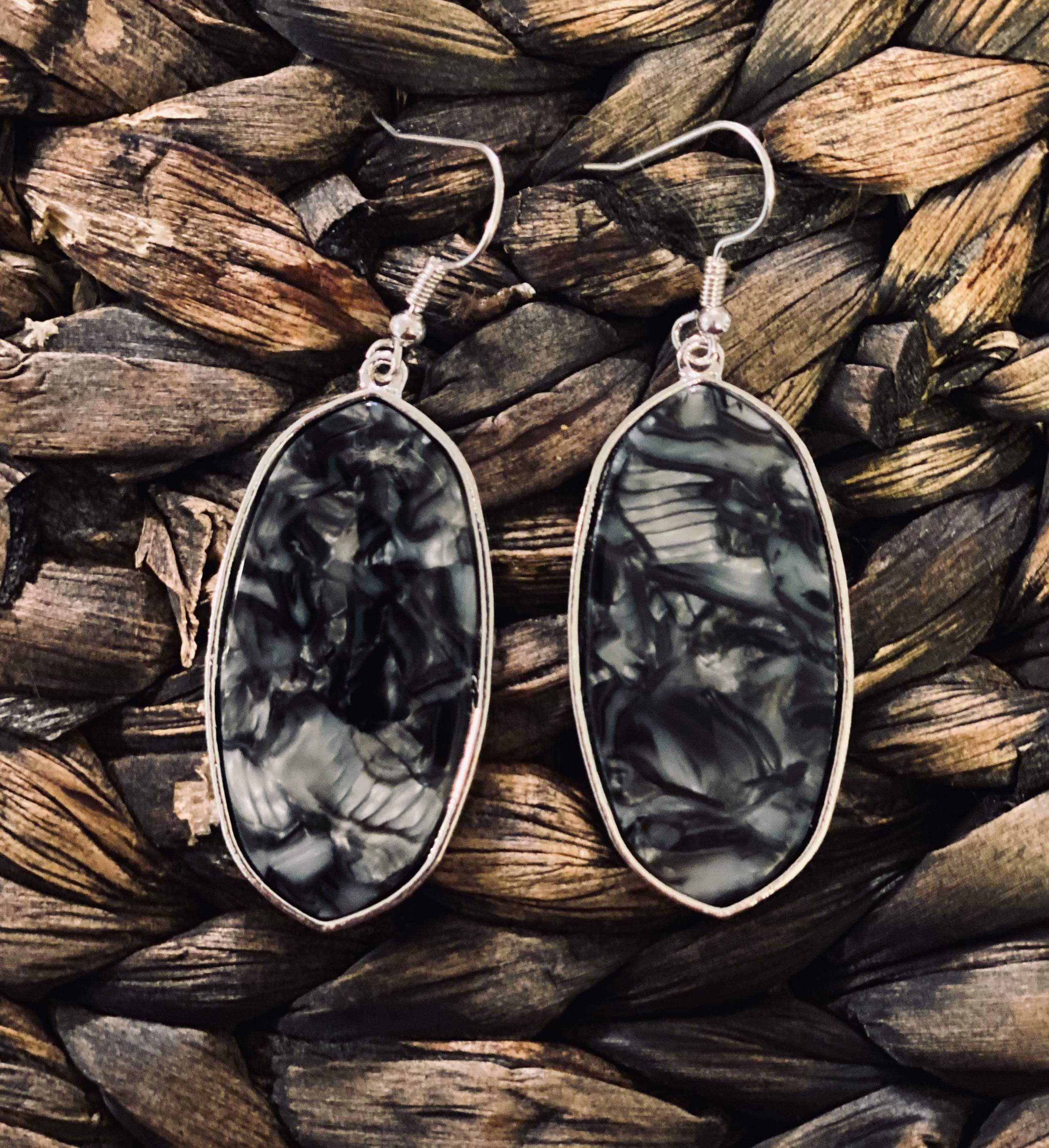 Flat Gem stone earrings