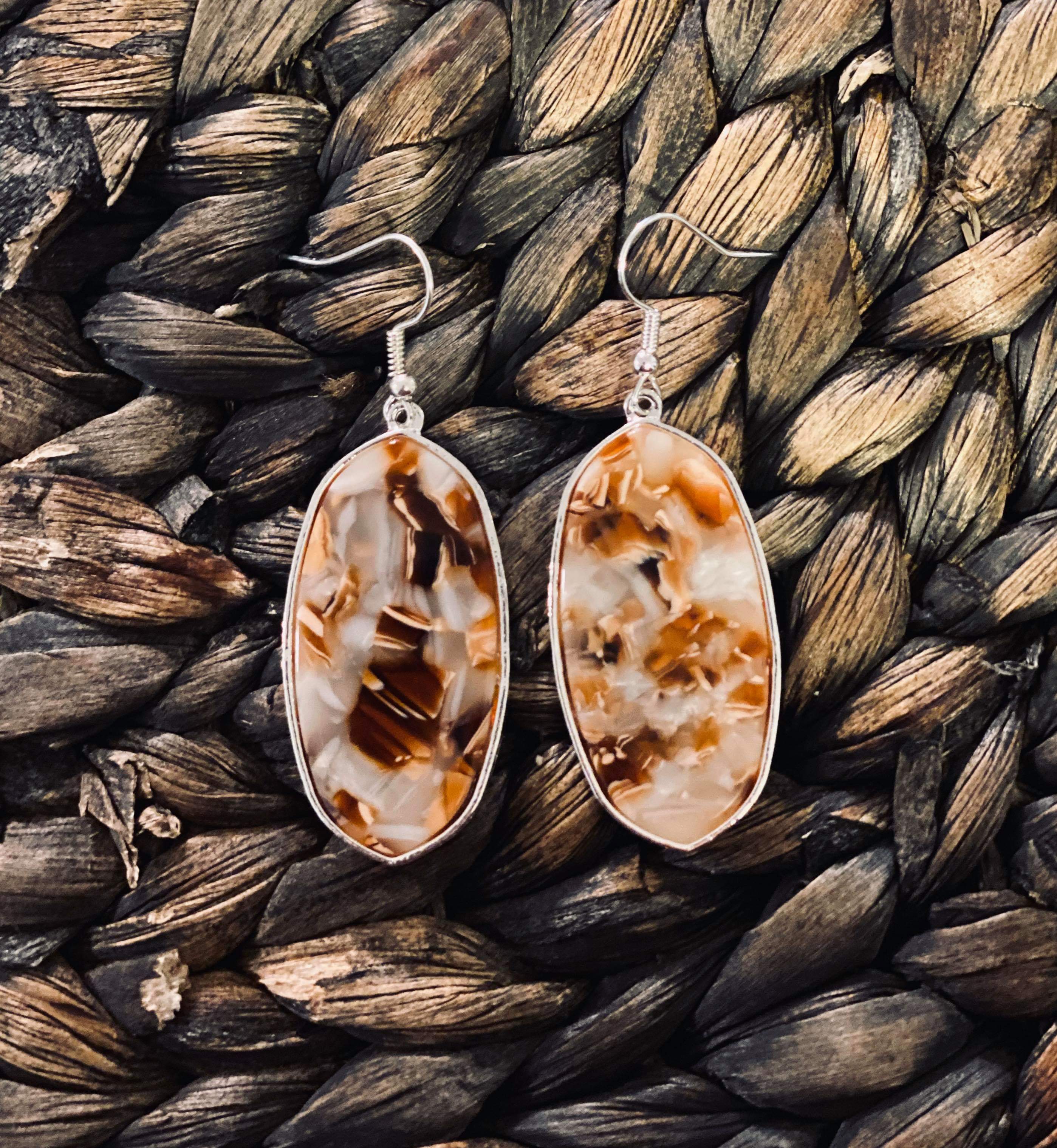 Flat Gem stone earrings